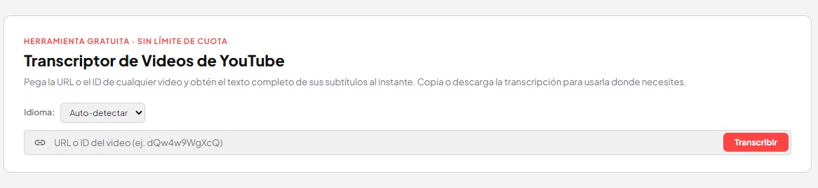 Introducir URL o ID en el transcriptor de videos de YouTube